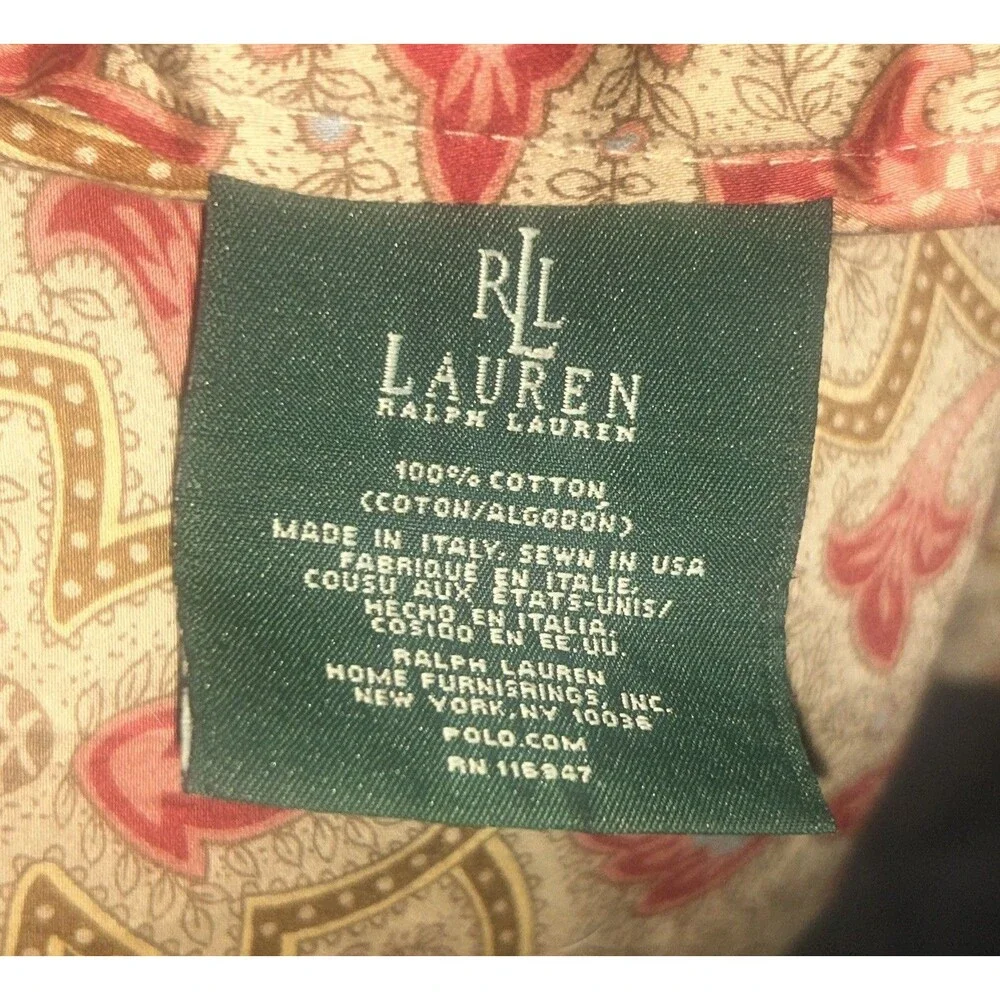 RALPH LAUREN King Comforter 2 Shams 2 Decorative Pillows Langham Red Paisley